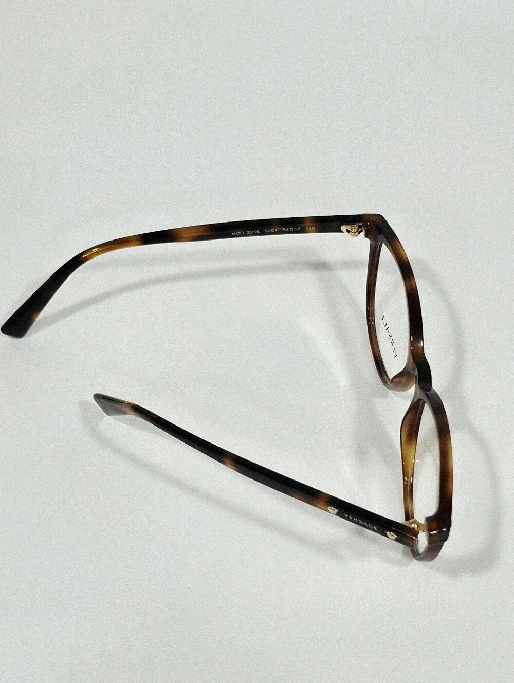 Versace eyeglass frame MOD. 3256 Color 5264 Havana Tortoise. Made in Italy.